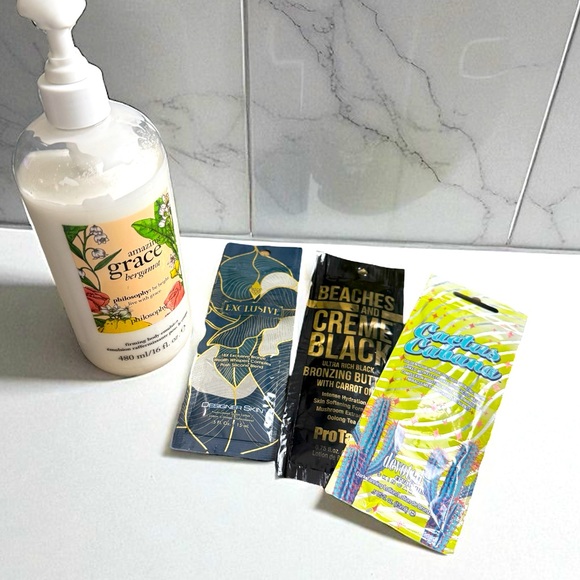 Philosophy Other - Philosophy Amazing Grace Bergamot Lotion + Tanning Lotion Packets Bundle